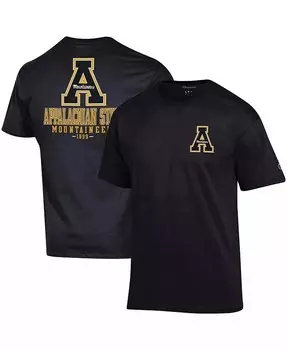 Мужская черная футболка Appalachian State Mountaineers Stack 2-Hit Champion, черный
