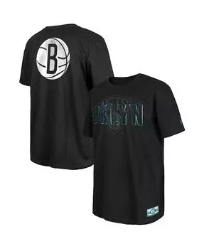 Мужская черная футболка Brooklyn Nets 2023/24 City Edition Elite Pack New Era, черный