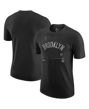 Мужская черная футболка brooklyn nets courtside chrome Nike, черный