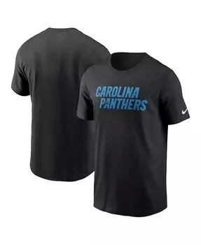 Мужская черная футболка Carolina Panthers Primetime Wordmark Essential Nike, черный