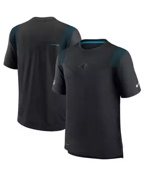 Мужская черная футболка carolina panthers sideline player uv performance Nike, черный