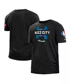 Мужская черная футболка charlotte hornets 2021/22 city edition из матового джерси New Era, черный