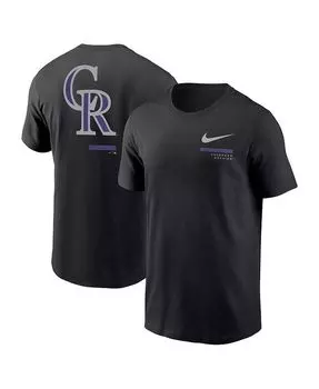 Мужская черная футболка через плечо Colorado Rockies Nike, черный
