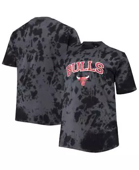 Мужская черная футболка chicago bulls big and tall marble dye tonal performance Profile, черный