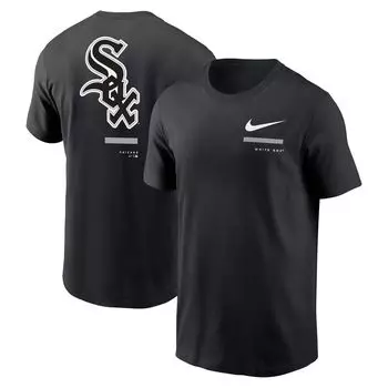 Мужская черная футболка Chicago White Sox через плечо Nike