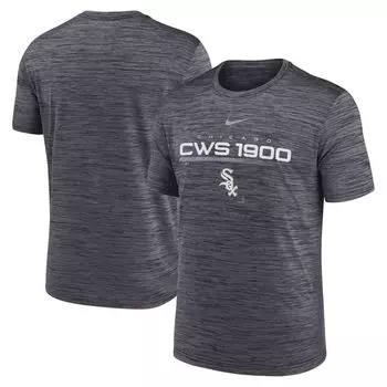 Мужская черная футболка Chicago White Sox с надписью Velocity Performance Nike