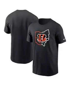 Мужская черная футболка cincinnati bengals essential local phrase Nike, черный