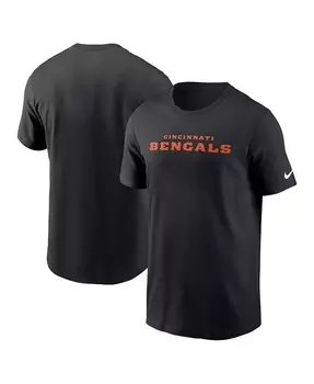 Мужская черная футболка Cincinnati Bengals Primetime Wordmark Essential Nike, черный