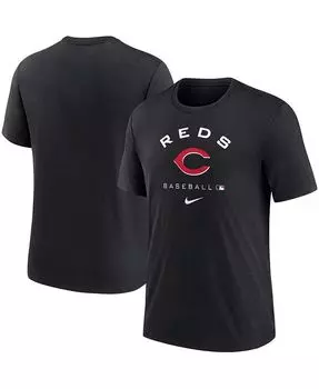Мужская черная футболка Cincinnati Reds Authentic Collection Tri-Blend Performance Nike, черный