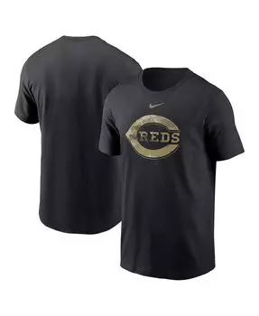 Мужская черная футболка cincinnati reds camo logo team Nike, черный