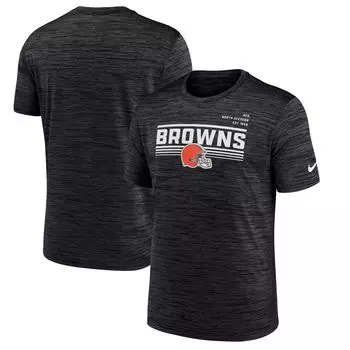 Мужская черная футболка Cleveland Browns Yardline Velocity Performance Nike