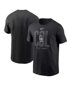 Мужская черная футболка Colorado Rockies Fashion Local Nike, черный