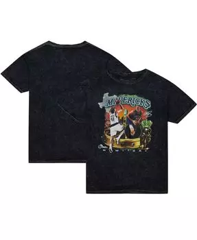 Мужская черная футболка Dirk Nowitzki Dallas Mavericks Crowned Mitchell & Ness