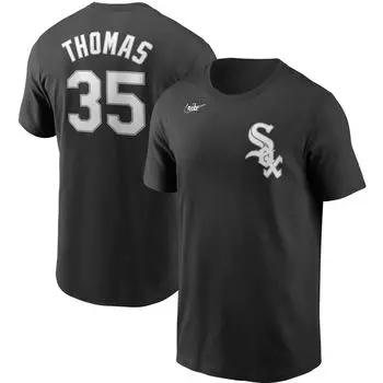 Мужская черная футболка Frank Thomas Chicago White Sox Cooperstown Collection с именем и номером Nike