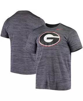 Мужская черная футболка georgia bulldogs tonal velocity legend performance Nike, серый