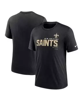 Мужская черная футболка Heather New Orleans Saints Team Tri-Blend Nike, черный