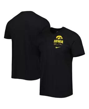 Мужская черная футболка iowa hawkeyes team practice performance Nike, черный
