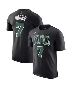 Мужская черная футболка Jaylen Brown Boston Celtics 2022/23 Statement Edition с именем и номером Jordan, черный