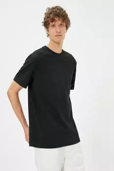 Мужская черная футболка Koton, розовый