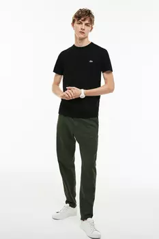 Мужская черная футболка Lacoste, черный