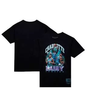 Мужская черная футболка Larry Johnson Charlotte Hornets Hardwood Classics Bling Concert Player Mitchell & Ness, черный