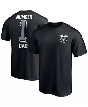 Мужская черная футболка Las Vegas Raiders #1 Dad Fanatics, черный