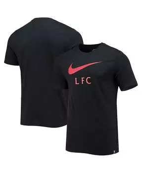 Мужская черная футболка liverpool swoosh Nike, черный