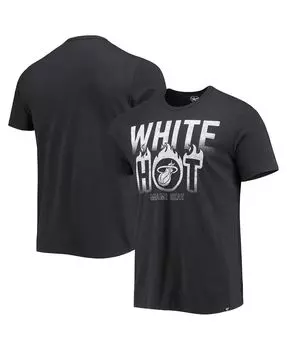 Мужская черная футболка miami heat hometown regional white hot '47 Brand, черный