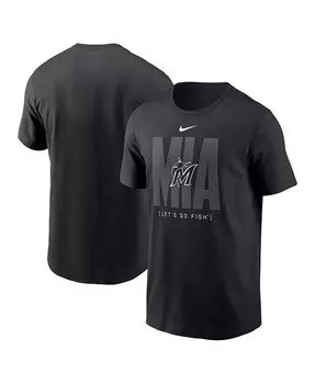 Мужская черная футболка Miami Marlins Fashion Local Nike, черный