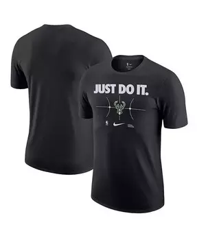 Мужская черная футболка Milwaukee Bucks Just Do It Nike, черный
