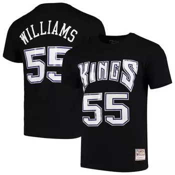 Мужская черная футболка Mitchell & Ness Jason Williams Sacramento Kings Hardwood Classics с названием и номером команды