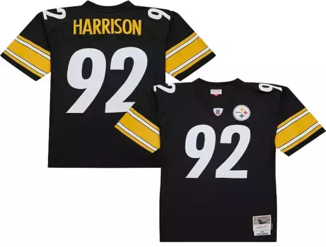 Мужская черная футболка Mitchell & Ness Pittsburgh Steelers James Harrison № 92 2005 г