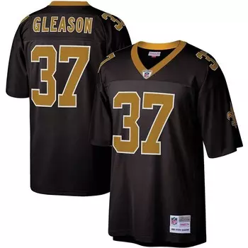 Мужская черная футболка Mitchell & Ness Steve Gleason New Orleans Saints Legacy, реплика, цвет Snt Black
