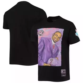 Мужская черная футболка Mitchell & Ness Vince Carter Toronto Raptors Hardwood Classics Draft Day Colorwash