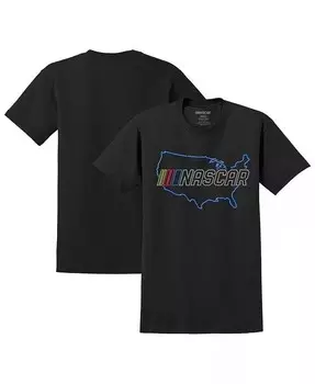 Мужская черная футболка NASCAR с неоновой картой E2 Apparel, черный