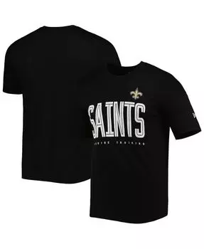 Мужская черная футболка new orleans saints combine authentic training huddle up New Era, черный