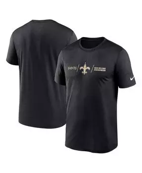 Мужская черная футболка new orleans saints horizontal lockup legend Nike, черный