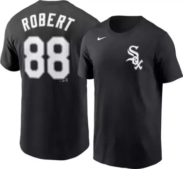 Мужская черная футболка Nike Chicago White Sox Luis Robert #88