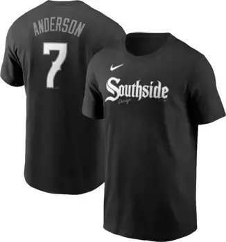 Мужская черная футболка Nike Chicago White Sox Tim Anderson #7