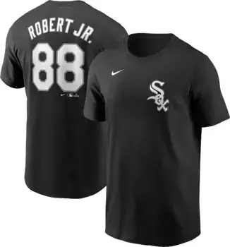 Мужская черная футболка Nike Chicago White Sox Luis Robert Jr. #88