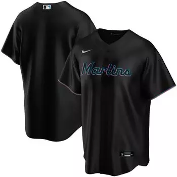 Мужская черная футболка Nike Miami Marlins Alternate Replica Team