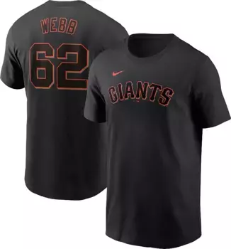 Мужская черная футболка Nike San Francisco Giants Logan Webb #62