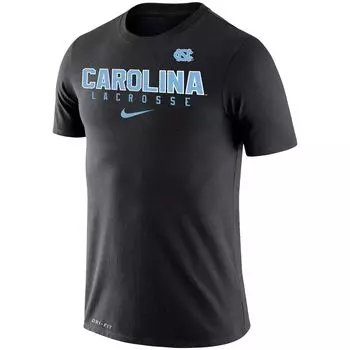 Мужская черная футболка North Carolina Tar Heels Lacrosse Legend 2.0 Performance Nike