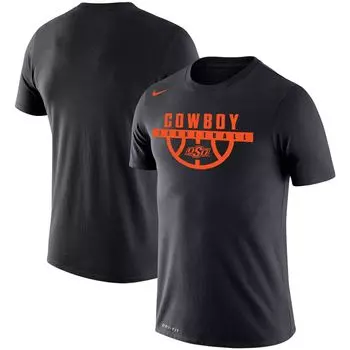 Мужская черная футболка Oklahoma State Cowboys Basketball Drop Legend Performance Nike