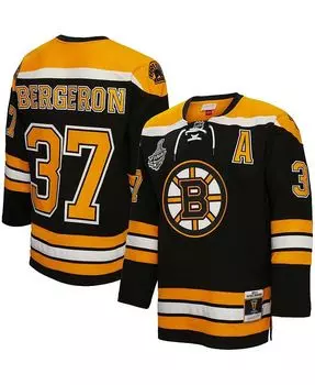 Мужская черная футболка Patrice Bergeron Boston Bruins 2010 Blue Line Player Mitchell & Ness, черный
