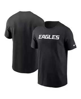 Мужская черная футболка Philadelphia Eagles Primetime Wordmark Essential Nike, черный