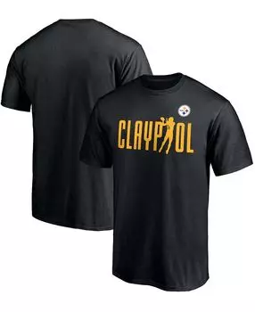 Мужская черная футболка pittsburgh steelers checkdown player с графическим названием и номером Fanatics, черный
