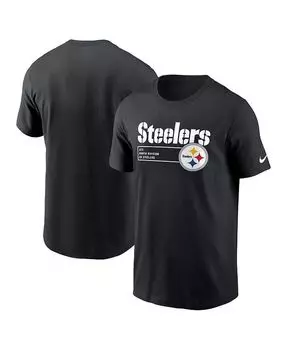 Мужская черная футболка Pittsburgh Steelers Division Essential Nike, черный