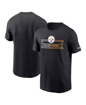 Мужская черная футболка pittsburgh steelers essential local phrase Nike, черный