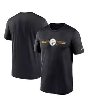 Мужская черная футболка pittsburgh steelers horizontal lockup legend performance Nike, черный